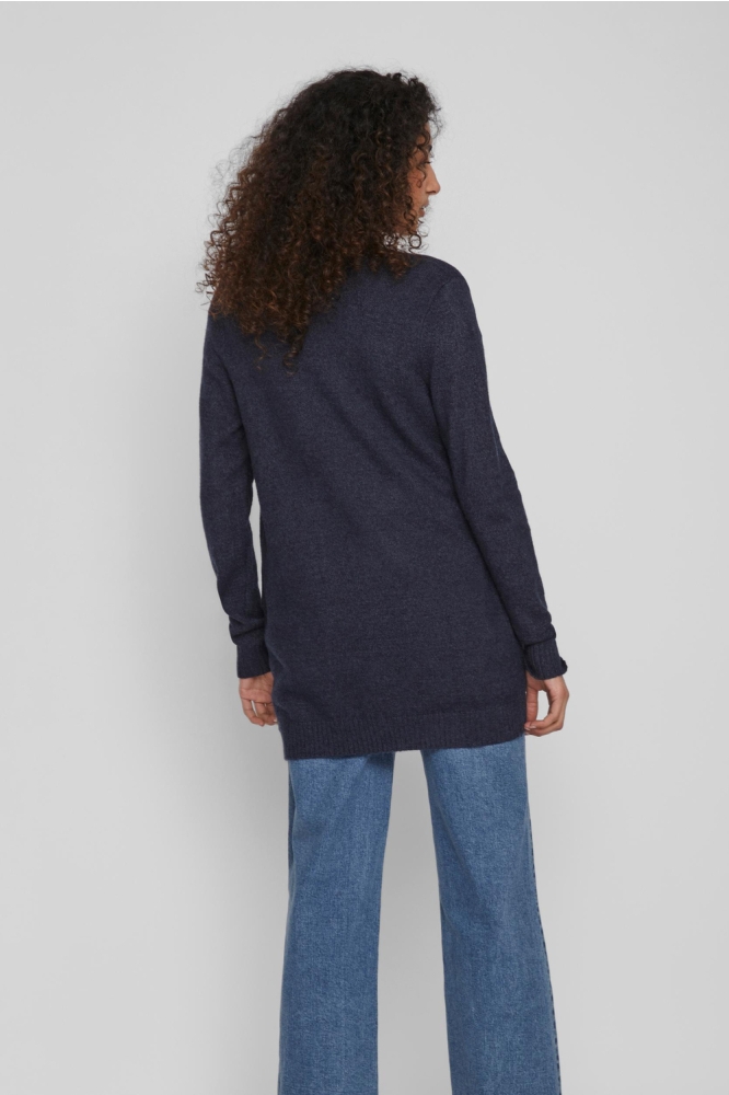 VIRIL L/S OPEN KNIT CARDIGAN-NOOS 14044041 Total Eclipse/MELANGE